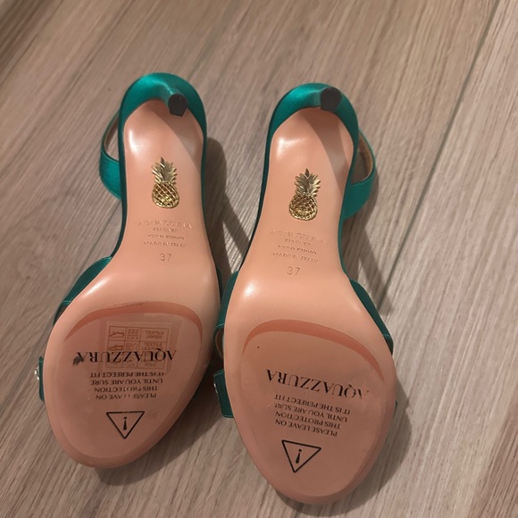 Aquazzura Green Very Bow Tie Crystal Sandal 105 - Picture 4 of 5